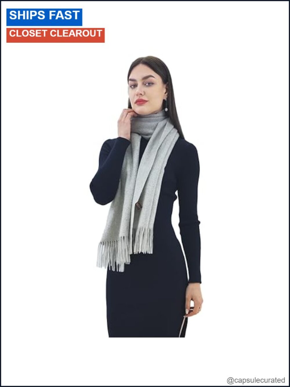 100% Cashmere Shawl Wrap Women XL Winter Scarf Tassel Pashmina